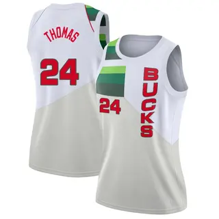 Women's Cam Thomas Milwaukee Bucks White 2018/19 Jersey - Earned Edition - Swingman
